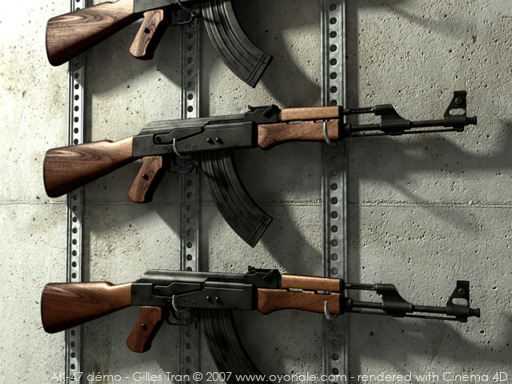 Démo fusil d'assaut AK-47 Kalashnikov (Cinema 4D)